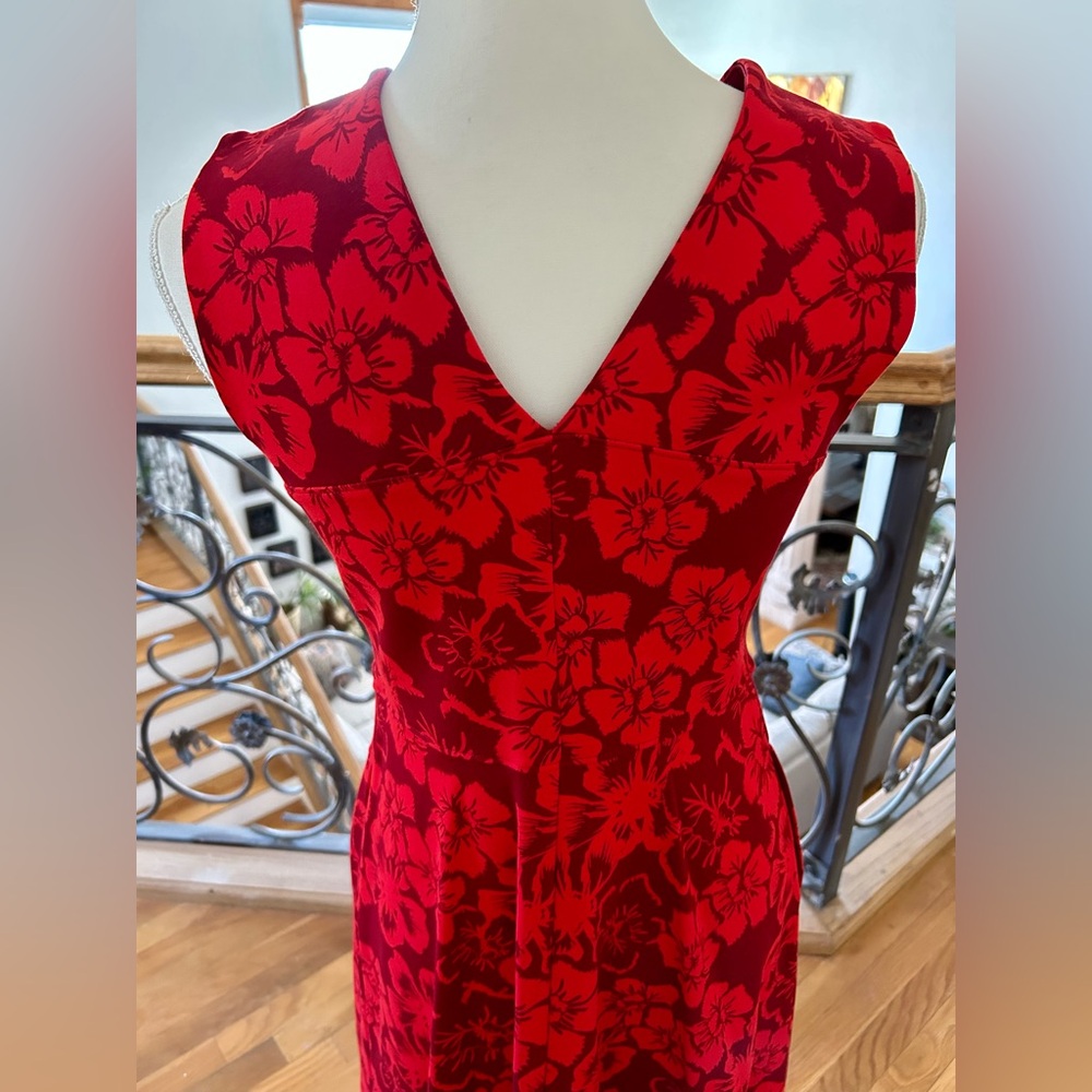 Lands’ End Red Rose Midi Dress in Women’s Size 4 NWOT - Picture 5 of 7